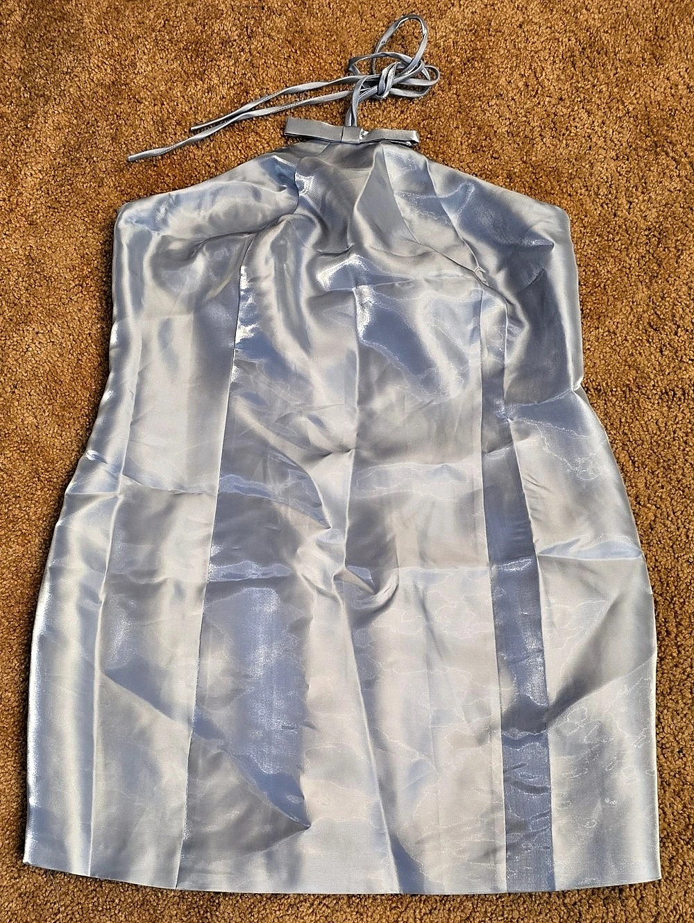 Fashion Nova Andrea Sleeveless Taffeta Mini Dress Blue 1X